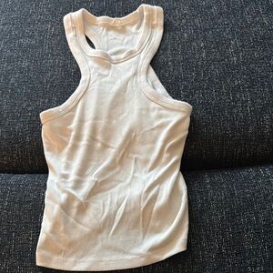 Aritzia Wilfred Cream Fitted Racerback Tank Top